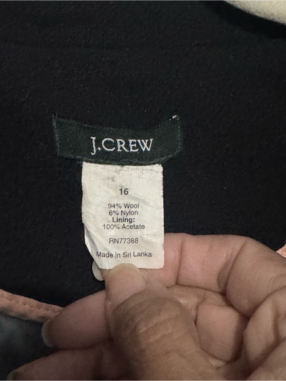 J.Crew Woman's Wool Blend Long Coat Size 16 Classic Black - Picture 2 of 7